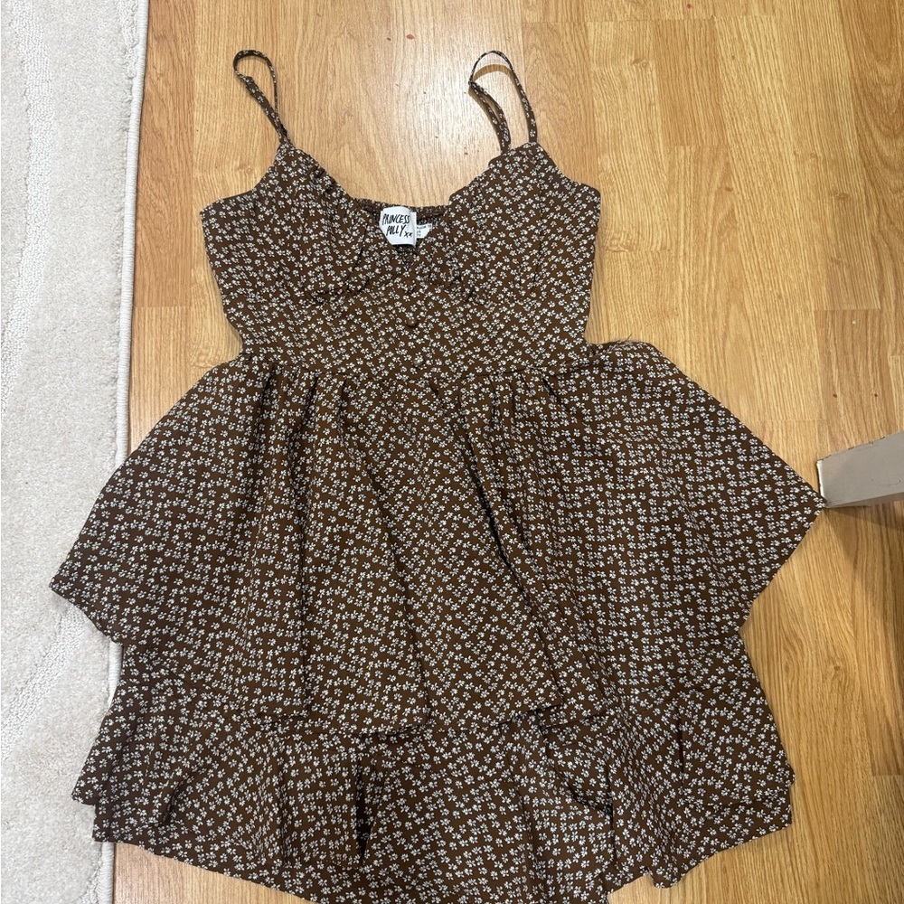 princess polly brown floral romper dress